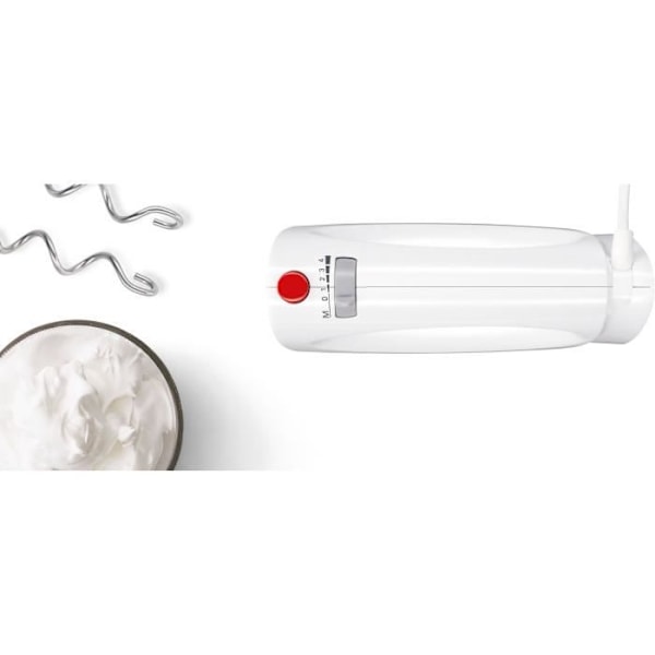 Batteur BOSCH CleverMixx MFQ3030 - 350 W - 4 hastigheder - Pulsfunktion - 2 dejkroge + 2 piskeris i rustfrit stål - Hvid Vit