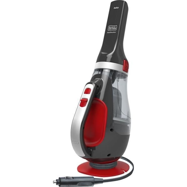 Erityinen autoon tarkoitettu käsipölynimuri - BLACK & DECKER ADV1200-XJ - 12,5 AW - 12V - Sytyttimen pistoke - Punainen / Harmaa Harmaa, Punainen