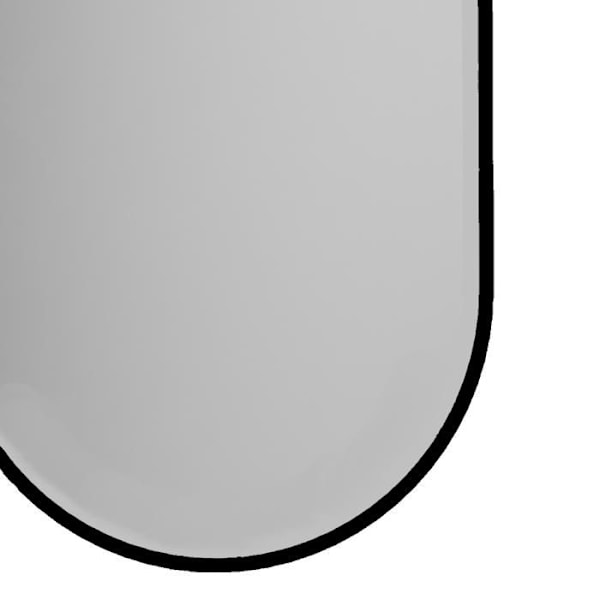 Spejl Badeværelse - SANIZÉO - SUIZA - Anti-Dug - Triled Belysning - 140x80cm Mat Sort Matte svart