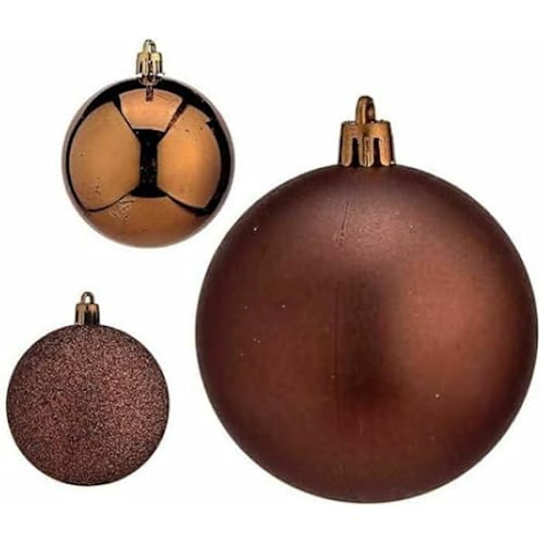 Julgranskulor - Ej specificerat - Set om 12 - Brun - Plast - 7 cm kastanj