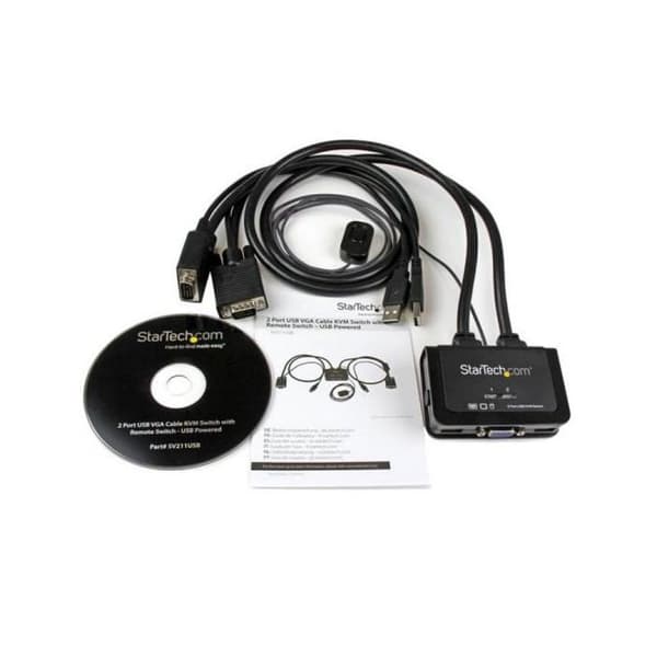 KVM-switch USB VGA med 2 porte - STARTECH - KVM-switch - USB-drevet - Sort