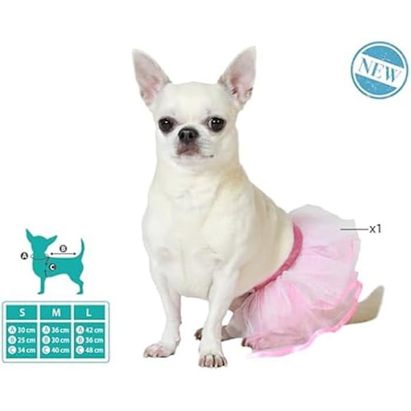 Husdjurskostym - ATOSA - Rosa Tutu - Storlek S - Fluffig Tutu-kjol - Elastisk passform rosa
