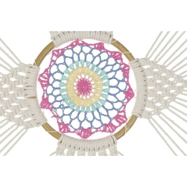 drømmefanger fjer hvid bomuldsrattan boho (52 x 1 x 145 cm) (1)