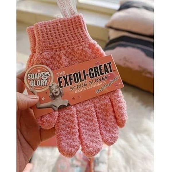 Eksfolierende handsker - Soap & Glory - Super Exfoliating Scrub Handsker - Unisex - One Size - Intens Eksfoliering