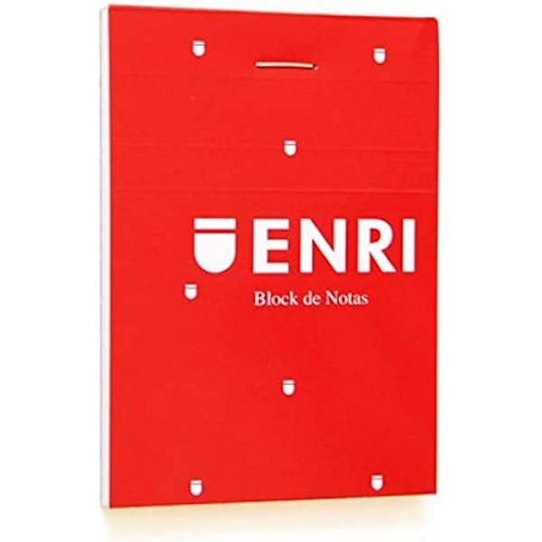 Notesblok - ENRI - Model 100101125 - Pakke med 10 - Blødt omslag - A7 format - 80 hvide ark Röd
