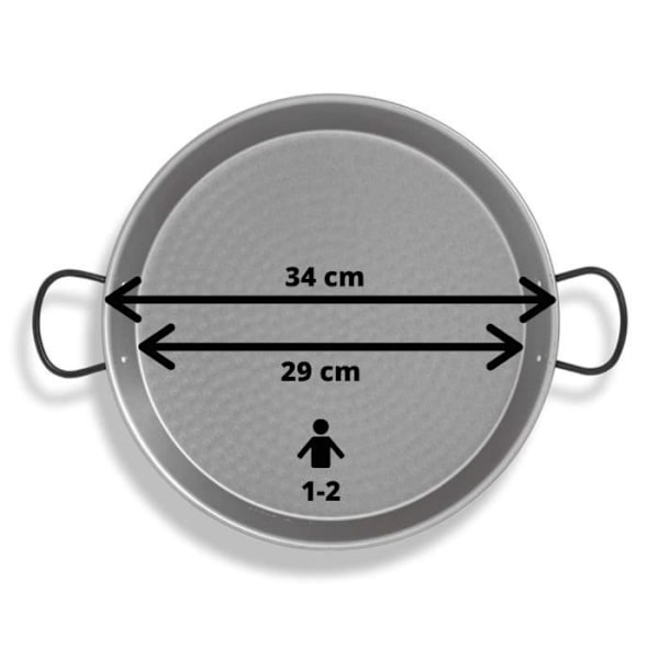 Paellafat i polerat stål - D: 34 cm Grå krom