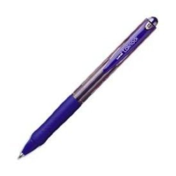 Uni Laknock Kuglepen - Uni - Udtrækkelig Medium Point 0,8 mm - Blå blæk - Genopfyldelig Blå