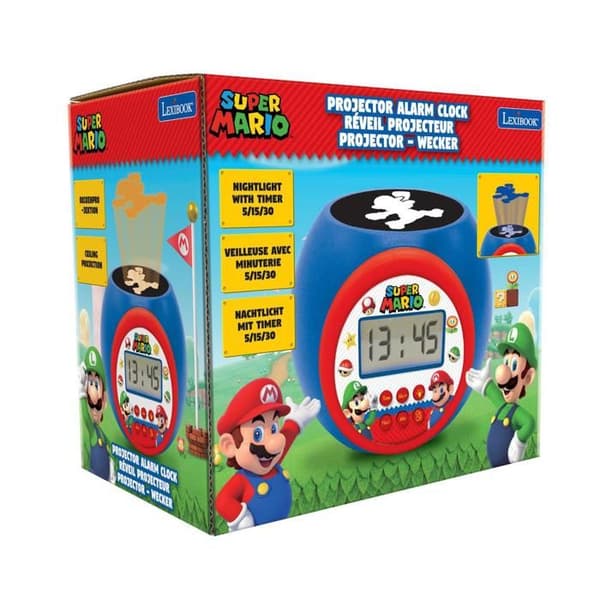 Super Mario vækkeur projektor BLÅ