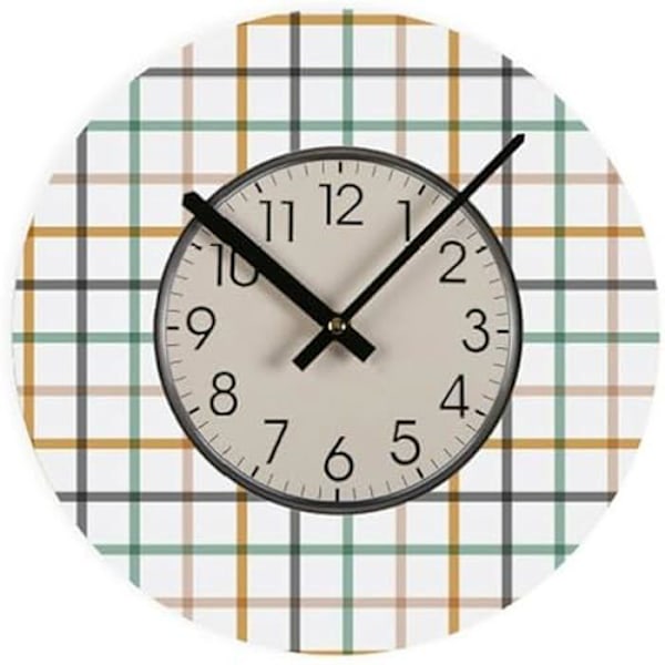 Väggklocka - VERSA - Peter - Trä - Flerfärgad - 31,5 cm - Modern design Flerfärgad