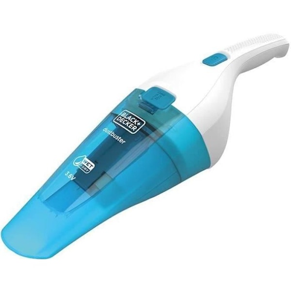 BLACK+DECKER dustbuster håndstøvsuger - 3,6V - Poseløs - Lithium-ion batteri Blå, Hvid