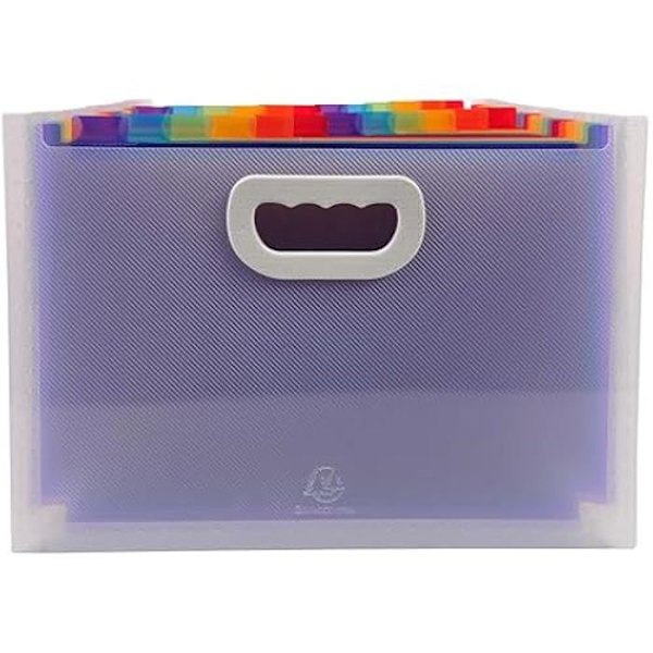 Udvidelig dokumentfolder - EXACOMPTA - Ref. 55198E - 24 rum - Hårde håndtag - PP-cover kristall-