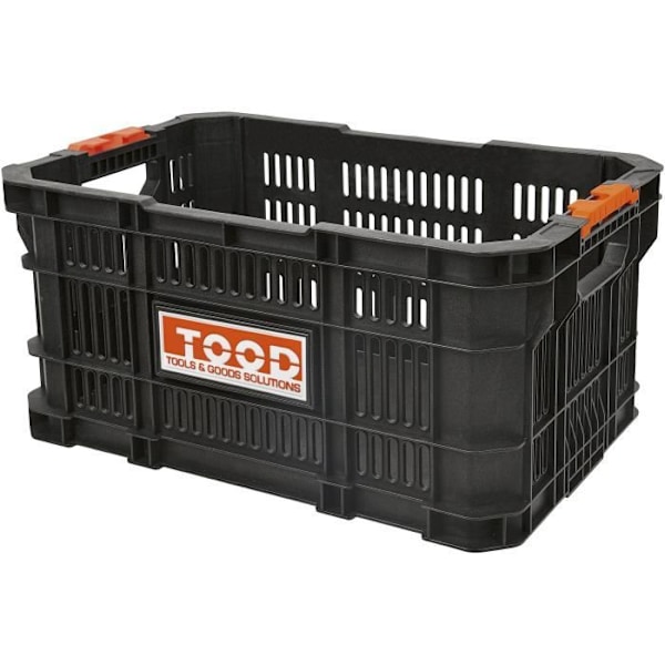 Modulär korg - TOOD - Med handtag - Lätt att transportera - 53x34x25 cm svart/orange