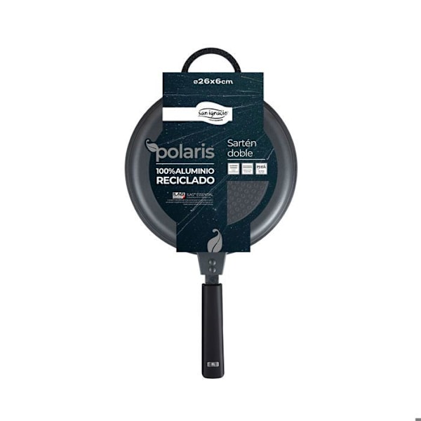 San Ignacio Polaris munakaspannu Ø 26 cm Taottu alumiini Svart