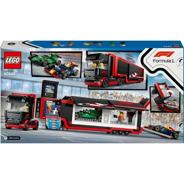 LEGO City 60445 F1-lastbil med F1-bilerne RB20 og AMR24 - Spil til drenge fra 8 år. Flerfärgad