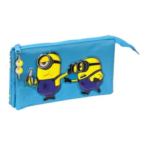 Skolåda - Minions - Minionstatic - Blå - 22 x 12 x 3 cm - 3 Fack Blå