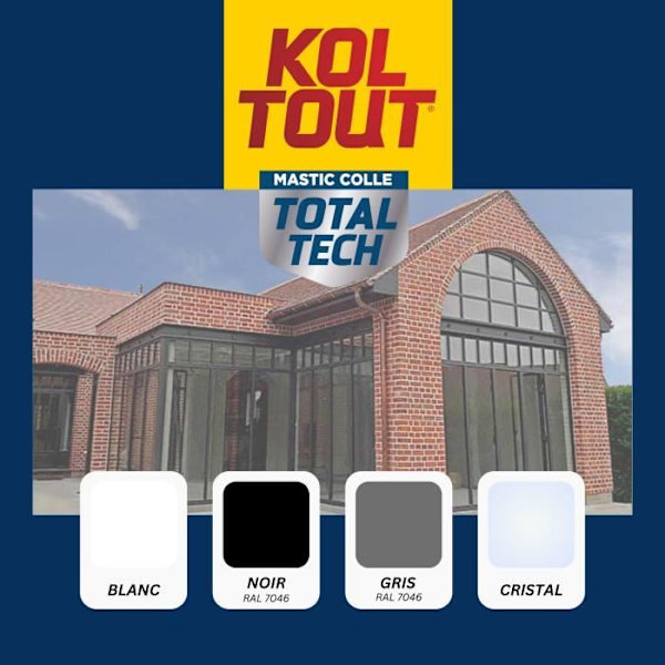 Kiinnitys- ja tiivistysliima - CYANOLIT - Total tech - Harmaa - 290 ml kartus - Monimateriaalinen - Kestävä ja joustava