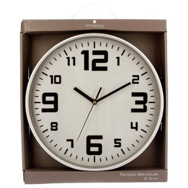 Silver Klocka "Elian" D30cm - Atmosphera inredningsdesigners Pengar