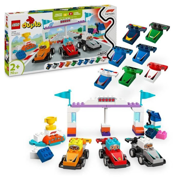 LEGO DUPLO Min by 10445 Racerbiler og F1-teamets kørere - Legetøj 2 år Flerfärgad