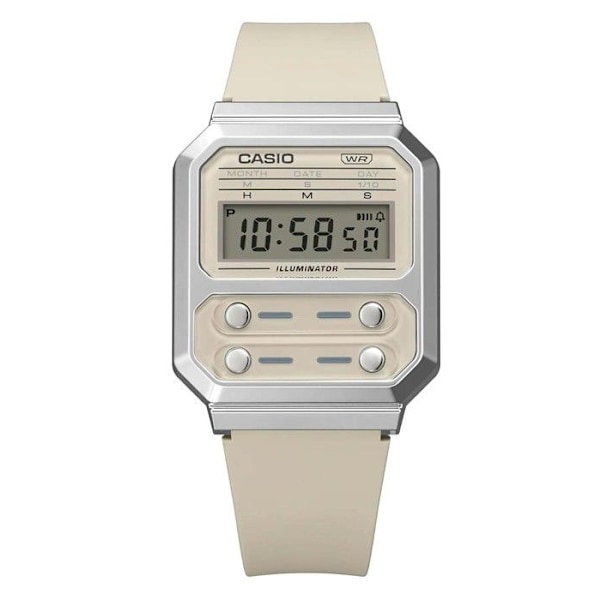 Casio Ur - Unisex - A100WEF-8AEF - Beige - Plast - Kvarts - Digital Beige