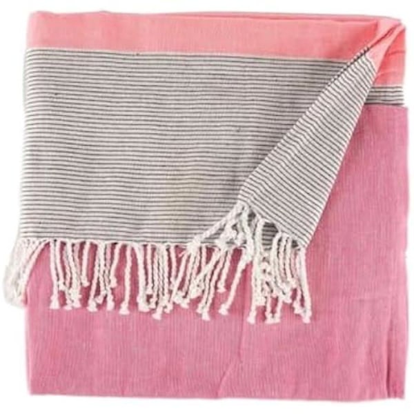 Koristehuivi - LAHJASUOSI - Monivärinen - 100 % puuvillaa - 160x200 cm - Monitoimi rosa