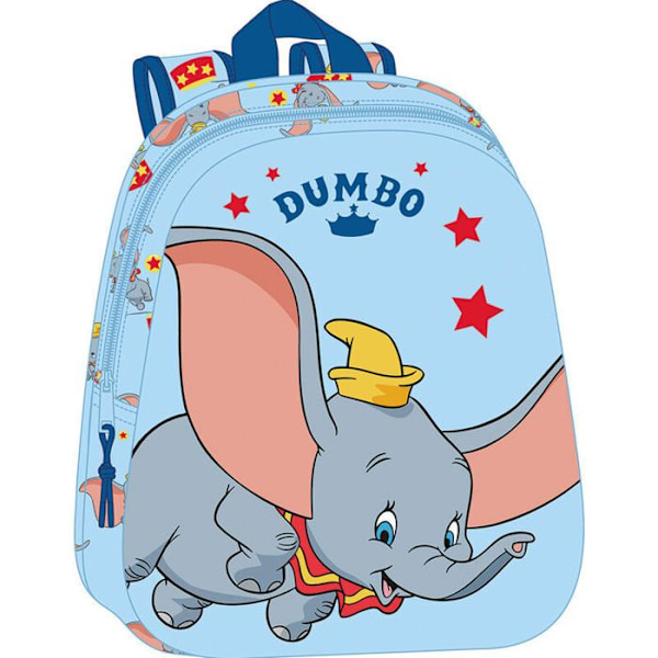 Børnerygsæk - Safta - Dumbo 3D - Unikt design - Flaskelomme - Polstrede stropper blå