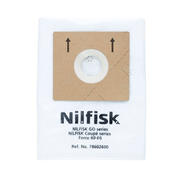 Sæt med 5 erstatningsposer - Nilfisk - For Vacuum Cleaner One, Compact, Go, Coupe - 2,1 L