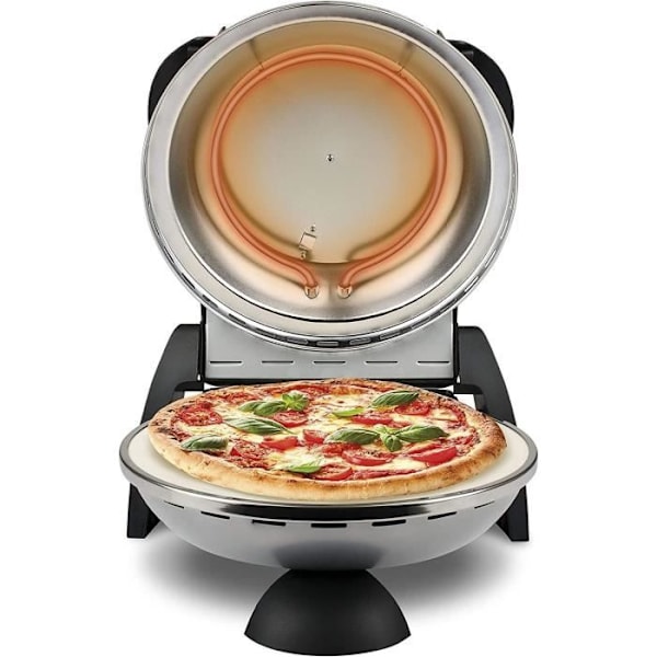 Pizzaugn G3 FERRARI - Limited Edition - 31cm - 1200 Watt - Eldfast stenplåt - Grå / Svart Grå och svart