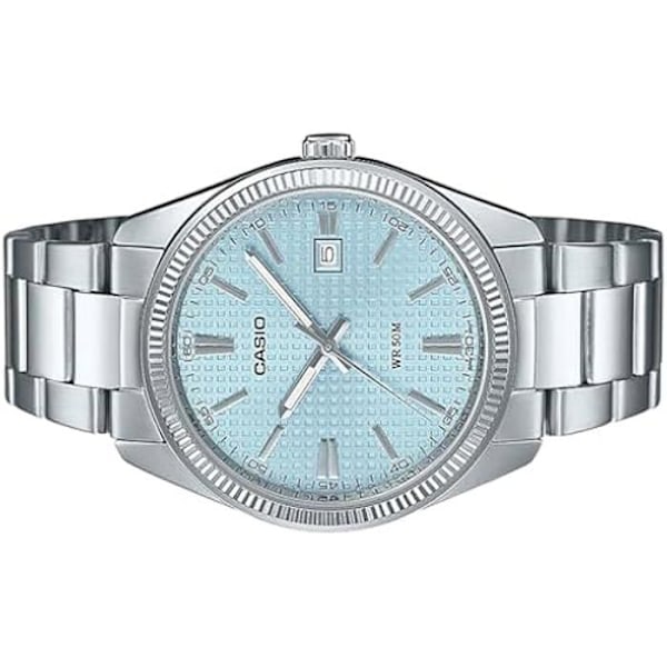 Ur - CASIO - MTP-1302PE-2AVEF - Rustfrit Stål - Blå Skive - Vandtæt 5 Atm Silver, Blå
