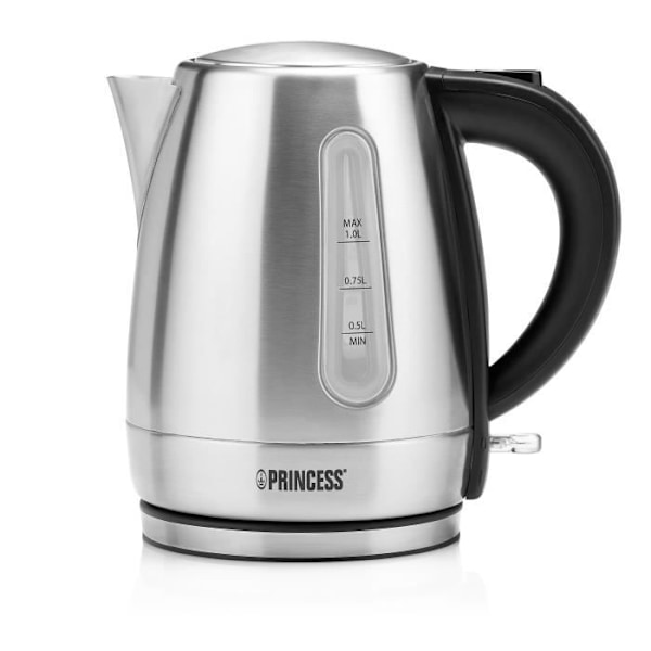 Elkedel - Princess 236023 - 1L - 2200W - Rustfrit stål - Automatisk slukning