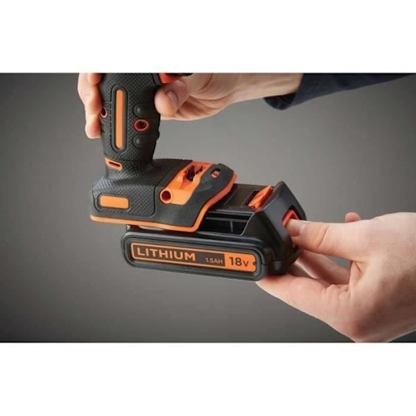 Langaton iskuporakone 18V BLACK+DECKER - BDCHD18C2TA-QW – Mukana 2 kpl 18V akkua – 30 lisäosaa mukana