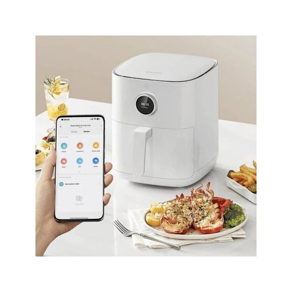 Friteuse - XIAOMI - Smart Air Fryer 4,5L - Variabel temperatur - Timer - Hvid