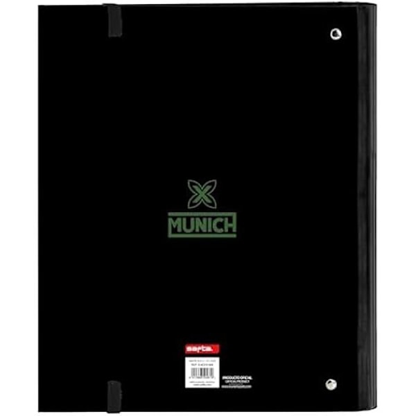 Binder - SAFTA - MUNICH CAVIAR - 4 ringe - 100 A4 ark - Sort