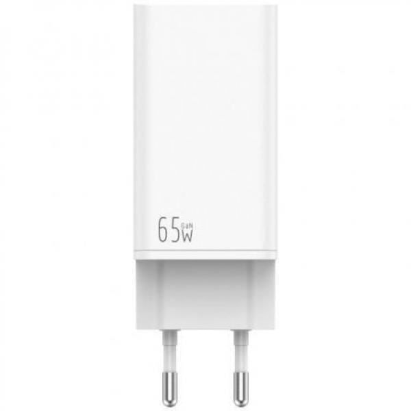 65W GaN 2 USB-C PD + 1 USB-A Laddare Svart Universalladdare för snabbladdning på kompatibla enheter. GaN-laddaren