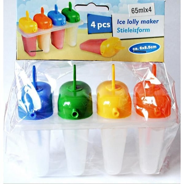 Glasmuggar - Kök - Set om 4 - Varierande färger - 65 ml - Tål diskmaskin Grön, gul, orange, blå