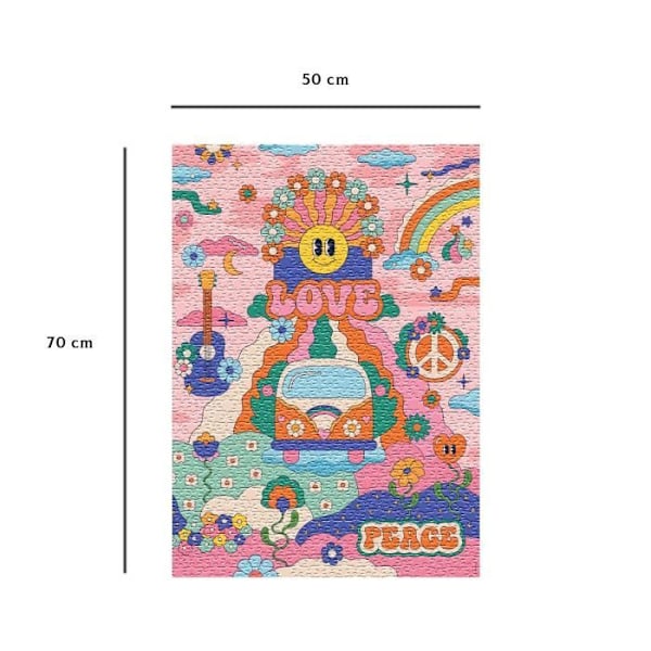 Puzzle med 1000 brikker i Hippie stil / Cha cha Pop, fra 14 år, kvalitets-puzzle, Kunstnerkollektion, 12001443, Nathan