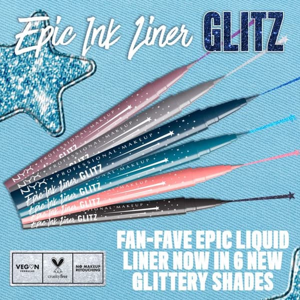 NYX Professional Makeup Epic Ink Eyeliner Glitz KIMALLAOMATTI KIMALLEOMPELU