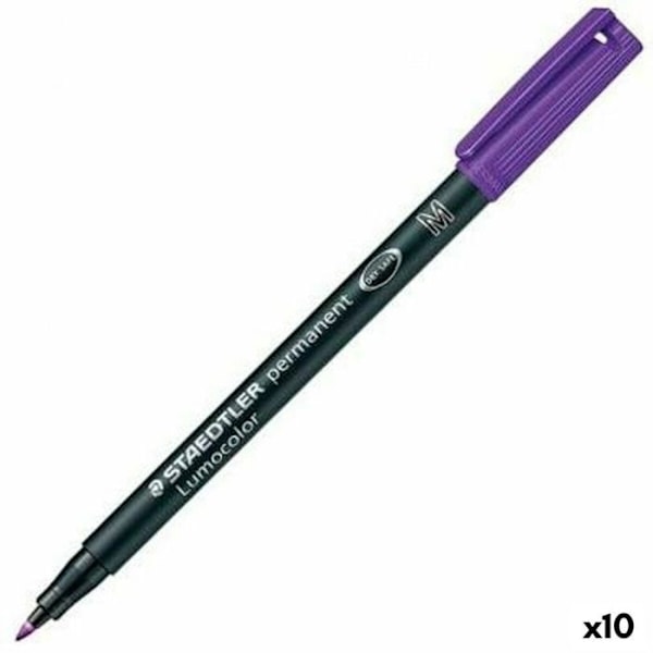 Markör - Staedtler tuschmarkör - 317-6 - Förpackning om 10 Lila permanent markör