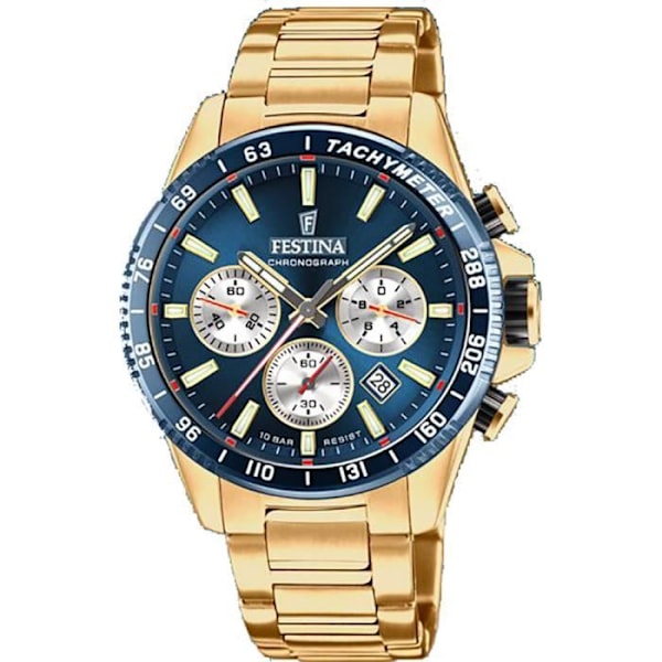 Ure - FESTINA - Tidlløs F20634/2 - Kvarts - Mand - Blå - Inox - 3 Atm