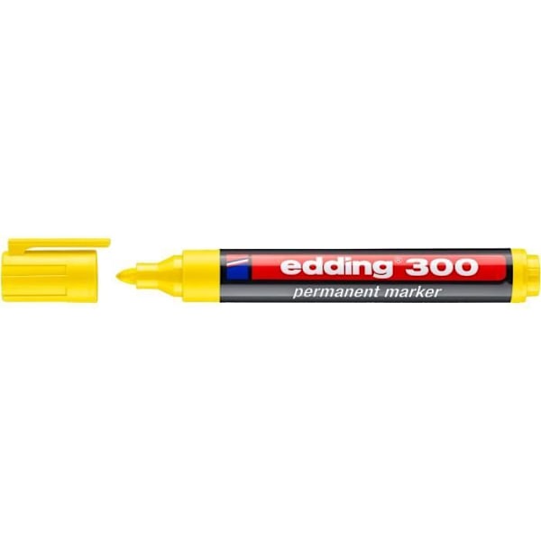 Permanent Marker - edding - 300 Gul - Medium spets 1,5-3 mm - Paket med 10 st Gul