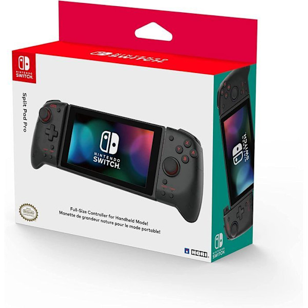 Manette Joy-Con - HORI - Split Pad Pro - Langallinen - Musta - Ilman värinää Svart