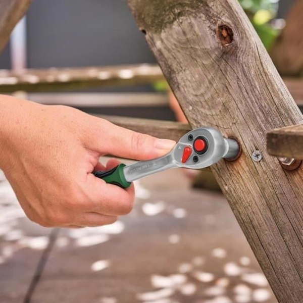 Bosch 57:n ratastasetti 1/4" + 1/2" (eri askareisiin; 55 tarviketta; korkea vääntömomentti; pehmeä kahva; kuljetuslaatikko)