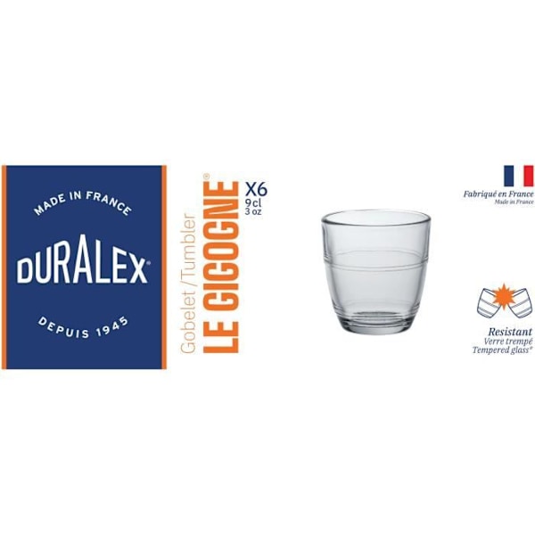 DURALEX - Gigogne Transparent - Tumlare 9 cl - härdat glas Transparent