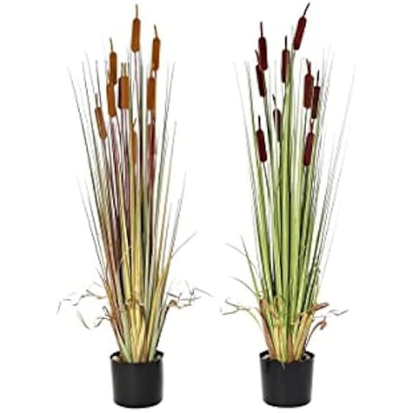 Dekorativ plante - DKD HOME DECOR - Bordeaux grøn polyethylen PVC - 40 x 40 x 120 cm - Sennep (sæt med 2) Burgundgrön