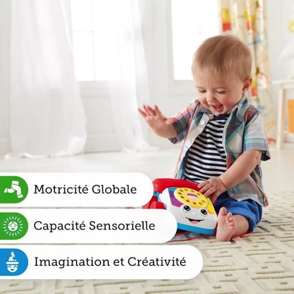 Fisher-Price - Den animerade telefonen - Utvecklingsleksak - 12 månader och + FGW66 Blå
