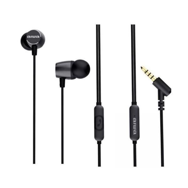 In-ear hörlurar - AIWA - ESTM-30BK - Svart - Inbyggd mikrofon - 3,5 mm jack Svart