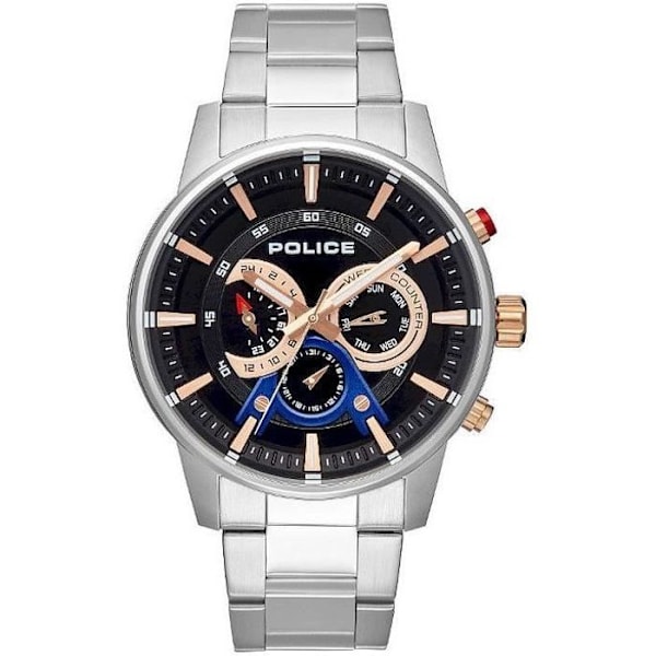 Armbåndsur - Police - PL.15523JS-02M - Analog - Kvarts - Rustfrit stål Silver, Svart