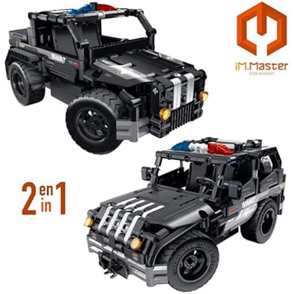 Byggelegetøj - COLORBABY - iM.Master 85453 - SWAT fjernstyret bil 2 i 1 - 355 dele - 2,4 GHz Svart
