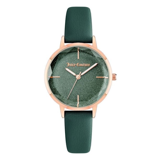 Kvinnotavla - Juicy Couture - JC1326RGGN - Läder - Kvarts - 34mm roséguld grön/grön