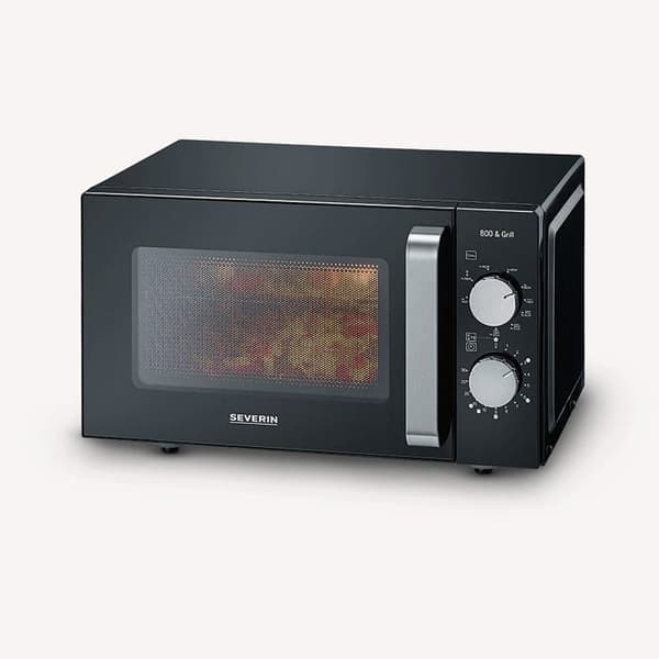 Severin MW 7762 Mikrobølgeovn sort, rustfrit stål 800 W grillfunktion