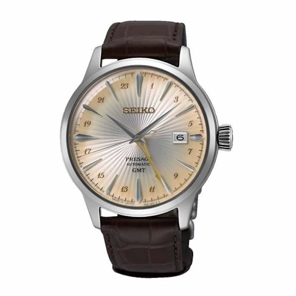 Kello - SEIKO - Présage Cocktail SSK041J1 - Automattinen - Ruskea Nahka - GMT-neula Automatisk rörelse
